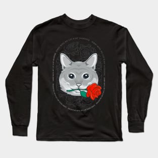 Sorry Boys My Cat Is My Valentine - Cat Rose Long Sleeve T-Shirt